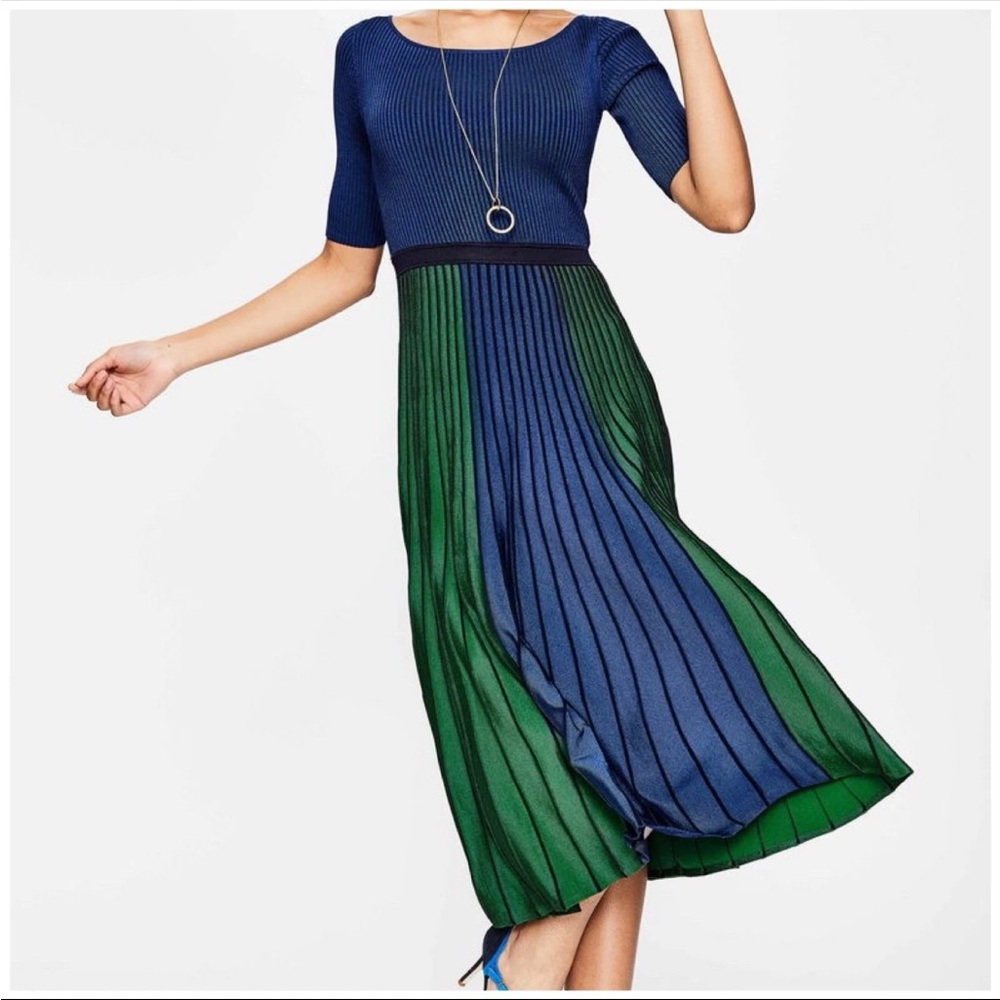 Boden Blue and Green Midi Dress
